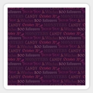 Purple Halloween Words Sticker